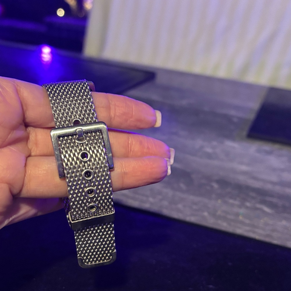 Dkny Silver Rectangular Watch With Mesh Strap - image 3